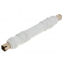 Fil de cordon en papier enroulé Ø0,8mm 22m blanc