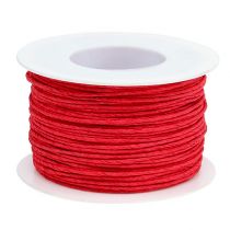 Cordon papier fil enroulé Ø2mm 100m rouge