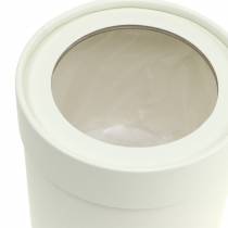 Article Boîtes rondes pour fleurs en carton crème avec couvercle Ø10/12 cm - Lot de 2