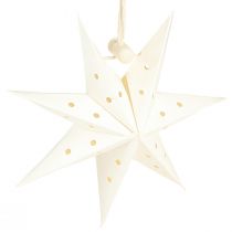 Article Pendentif de Noël décoratif étoile en papier blanc Ø10cm 8 pièces