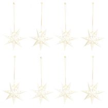 Article Set de 8 étoiles en papier blanc 10 cm avec perle décorative