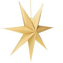 Article Étoile de Noël en papier doré 60 cm avec option d’éclairage