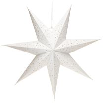 Article Étoiles en papier pour guirlandes lumineuses de Noël, blanches, 45 cm, lot de 3