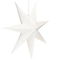 Article Étoile en papier blanche 45 cm avec perforations pour décoration lumineuse de Noël
