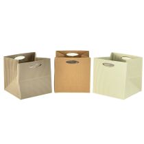 Article Sac en papier 12cm marron crème beige sac cadeau 6 pièces