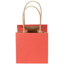 Article Sac cadeau en papier avec motif nœud, 12 cm, rouge et or, lot de 8