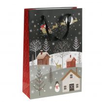 Article Sac cadeau sac en papier Village de Noël H30cm 2pcs