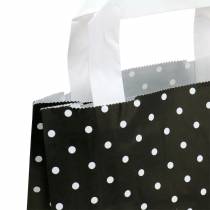 Sac papier noir à pois 18cm x 8cm x 22cm 25p