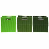 Article Pot de fleurs en sac en papier vert mix 10,5cm 12 pcs