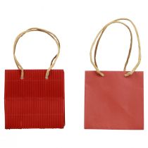 Article Sacs en papier rouge avec poignée sacs cadeaux 10,5×10,5cm 8pcs