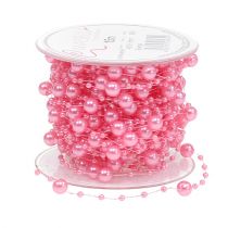 Ruban de perles rose 6 mm 15 m