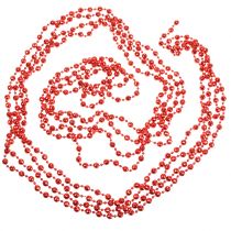 Guirlande de perles décoration sapin rouge 7m