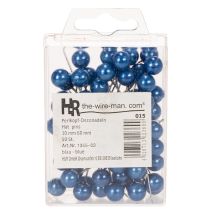 Article Épingles décoratives à tête perlée bleu Ø10 mm - 60 mm - Lot de 50