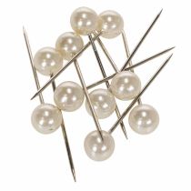 Article Épingles décoratives perles champagne Ø15 mm 75 mm - Lot de 10