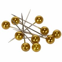 Article Épingles décoratives dorées avec perles Ø15mm 75mm - Lot de 10