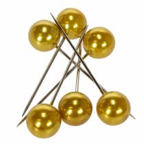 Article Épingles décoratives à tête perle or Ø20mm 90mm - Lot de 6