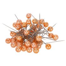 Article Aiguilles à tête perlée orange Ø10mm 60mm - Lot de 50
