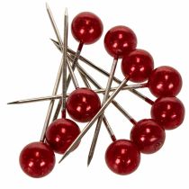 Article Épingles Décoratives Perles Rouges Ø15mm 75mm - Lot de 10