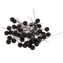 Article Épingles décoratives à tête perlée noire Ø10 mm, longueur 60 mm, boîte de 50
