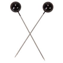 Article Épingles décoratives à tête perlée noire Ø10 mm, longueur 60 mm, boîte de 50
