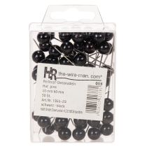 Article Épingles décoratives à tête perlée noire Ø10 mm, longueur 60 mm, boîte de 50