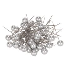 Article Épingles à tête perlée argentée Ø10 mm - 60 mm (Lot de 50)