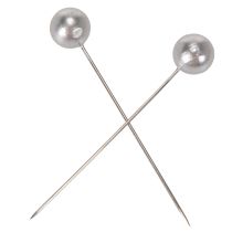 Article Épingles à tête perlée argentée Ø10 mm - 60 mm (Lot de 50)