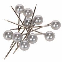 Article Épingles décoratives à tête perle argentée Ø15mm 75mm - Lot de 10