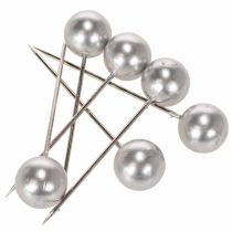 Article Épingles décoratives argentées avec tête perle Ø20mm, 90mm, lot de 6
