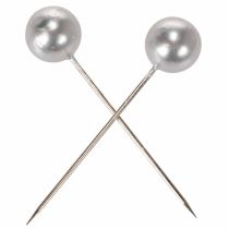 Article Épingles décoratives argentées avec tête perle Ø20mm, 90mm, lot de 6