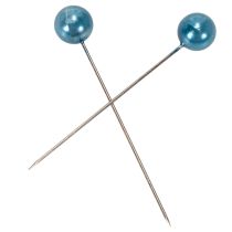Article Épingles à tête perlée turquoise Ø10mm 60mm - Lot de 50