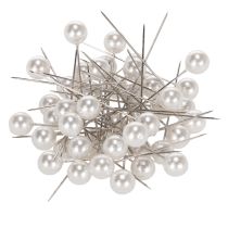 Article Épingles à tête perlée blanches Ø10 mm x 60 mm – Lot de 50