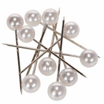 Article Épingles à tête perlée blanches Ø15 mm - Lot de 10