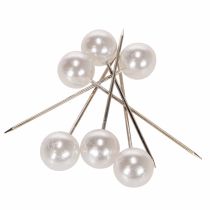 Article Épingles décoratives à tête perlée blanche Ø20mm 90mm