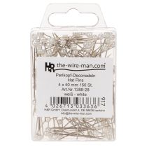 Article Aiguilles à tête perlée blanches Ø4mm 40mm lot de 150