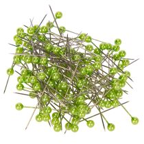 Article Épingles à fleurs à tête de perle verte, usage polyvalent, Ø 4 mm, 40 mm, 150 pièces