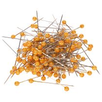 Article Aiguilles à têtes perlées orange 4 mm x 40 mm pour compositions florales, lot de 150 pièces