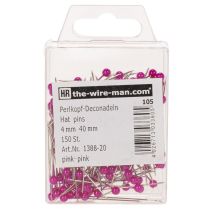 Article Aiguilles tête perlée roses Ø4mm 40mm 150 pièces pour la décoration florale