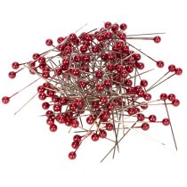 Article Épingles à tête perlée rouges pour décoration florale Ø4mm 40mm Set de 150