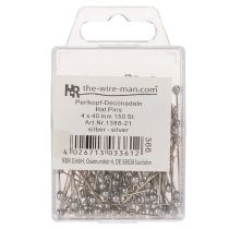 Article Épingles à tête perlée argentée Ø4mm 40mm 150 pièces pour décoration florale