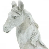Tête de cheval buste déco figure cheval en céramique blanc, gris H31cm
