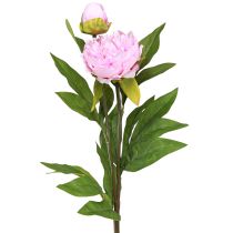 Article Pivoine fleurs artificielles rose avec longue tige 70cm 3pcs