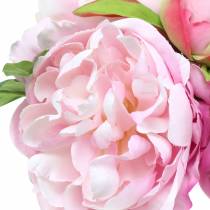 Bouquet artificiel avec pivoines rose Ø27cm 1p