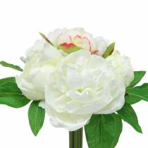 Bouquet de pivoines blanc / rose 27cm 6pcs