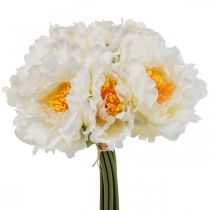 Pivoines Pivoines Artificielles Blanc Jaune Fleurs Artificielles 7pcs