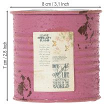 Article Petit pot décoratif en métal violet effet vintage Ø8 cm H7,5 cm