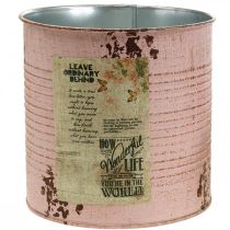 Article Jardinière vieux rose boite décorative métal vintage Ø15.5cm H15cm