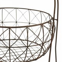 Porte-plante panier métal vintage 2 niveaux 62cm