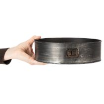 Article Plaque en métal ronde 24 cm avec charnière - Idéal pour décoration et plantation