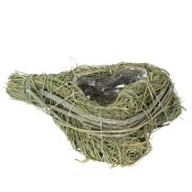 Article Duo de cœurs en herbe naturelle avec revêtement plastique 14 cm